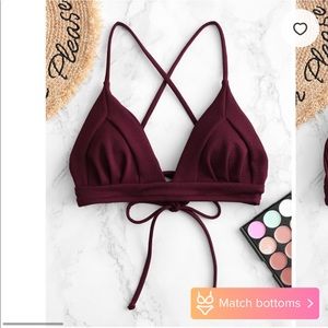 Zaful crisscross laceup bikini top